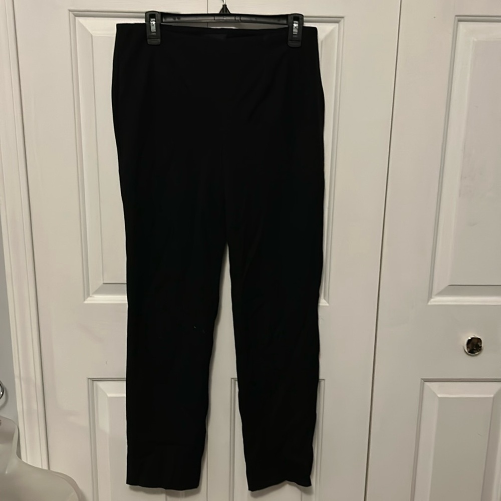 Talbot's Pants Size 6 Black Pull On Dress Slacks side zip GUC B1313